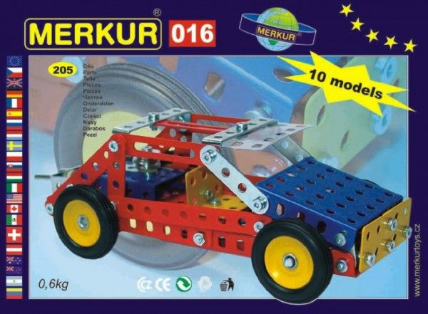 Stavebnice MERKUR 016 Buggy 10 modelů 205ks v krabici 26x18x5cm Merkur Toys