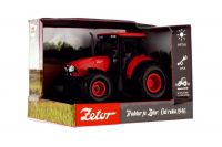 Traktor Zetor plast 9x14cm na setrvačník na bat. se světlem se zvukem v krabici 18x12x10,5cm Teddies