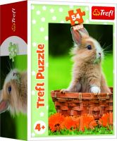 Minipuzzle 54 dílků Zvířátka - mláďata 4 druhy v krabičce 9x6,5x4cm 40ks v boxu Trefl