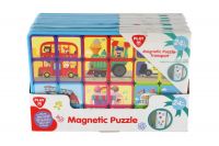 Puzzle magnetické deskové doprava plast ve fólii 30x20x1cm 12ks v boxu 24m+ Teddies
