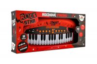 Pianko ROCK STAR 31 kláves plast 46cm na baterie se zvukem, světlem v krabici 52x24x8cm Teddies