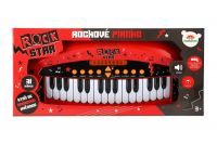 Pianko ROCK STAR 31 kláves plast 46cm na baterie se zvukem, světlem v krabici 52x24x8cm Teddies