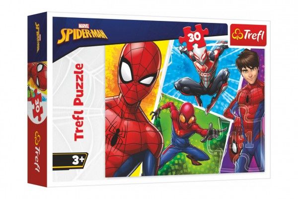 Puzzle Spiderman a Miguel/Disney 27x20cm 30 dílků v krabičce 21x14x4cm Trefl