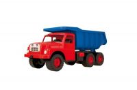 Auto Tatra 148 plast 73cm v krabici - červená kabina modrá korba Dino