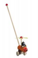 Dřevěné hračky Strkadlo Krtek a vrtulník dřevo 60cm v sáčku od 12 měsíců Detoa