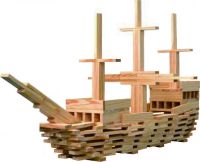 Prkna/Desky stavební dřevo 250ks v krabici 37x37x6cm 18m+ Teddies
