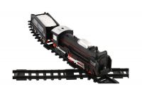 Vlak/Lokomotiva + 2 vagóny s kolejemi 23ks plast na baterie se světlem v krabici 36x25x5cm Teddies
