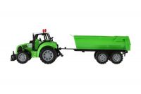 Traktor s vlekem a výklopkou plast 35cm asst 3 barvy na setrvačník v blistru Teddies