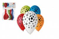Balonek/Balonky nafukovací fotbal 12'' průměr 30cm 5ks v sáčku Smart Balloons