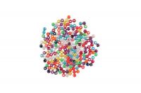 Korálky se šňůrkou plast mix barev v plastové dózičce 3,5x12,5cm 24ks v boxu Teddies
