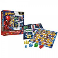 Soubor her 2v1 Člověče, nezlob se, Hadi a žebříky Spider-Man v krabici 25x25x5,5cm Trefl