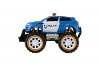 Auto Policie terénní velká kola plast 18cm na setrvačník 2 barvy v krabici 20x14x14cm Teddies