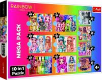 Puzzle 10v1 Kolekce módních panenek/Rainbow high v krabici 40x27x6cm Trefl