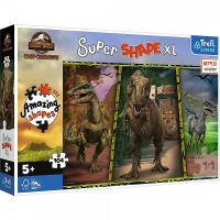 Puzzle 104 XL Super Shape Barevní dinosauři/Jurassic World 60x40cm v krabici 40x27x6cm Trefl