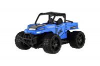 Auto RC buggy pick-up terénní modré 22cm plast 27MHz na baterie se světlem v krabici 30x14x16cm Teddies