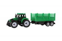 Traktor s přívěsem plast 28cm asst 2 barvy v krabičce Teddies