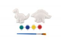Kreativní sada malování dinosaurus sádrový s barvami se štětcem mix druhů na kartě 17x19x1,5cm Teddies