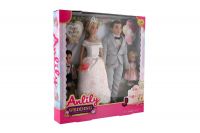 Panenka nevěsta a ženich Anlily plast 28cm s rodinou v krabici 30x32x5cm Teddies