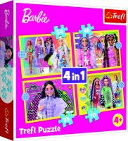 Puzzle 4v1 Šťastný svět Barbie 28,5x20,5cm v krabici 28x28x6cm Trefl