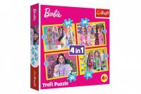 Puzzle 4v1 Šťastný svět Barbie 28,5x20,5cm v krabici 28x28x6cm