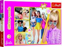 Puzzle Glitter Třpytivá Barbie 48x34cm 100 dílků v krabici 33x23x4cm Trefl