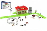 Sada domácí farma se zvířaty a traktorem plast s doplňky v krabici 48x31x9cm Teddies