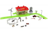 Sada domácí farma se zvířaty a traktorem plast s doplňky v krabici 48x31x9cm Teddies