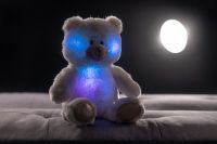 Snílek medvěd bílý plyš 40cm na baterie se světlem se zvukem v sáčku Teddies