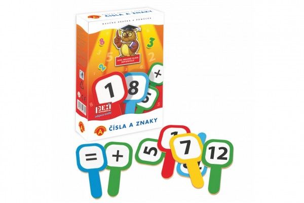 Cedulky - Čísla a znaky společenská hra naučná v krabici 11,5x18x3,5cm PEXI