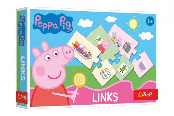 Hra Links skládanka Prasátko Peppa/Peppa Pig 14 párů vzdělávací hra v krabici 21x14x4cm Trefl