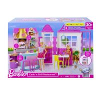 Barbie restaurace s doplňky plast v krabici 46x32x14cm Teddies