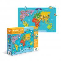 Magnetická hra Mapa světa 145ks v krabici 37,5x29,5x6,5cm DODO