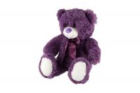 Medvěd s mašlí plyš 50cm fialový v sáčku 0+ Teddies