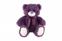 Medvěd s mašlí plyš 50cm fialový v sáčku 0+ Teddies