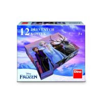 Kostky kubus Ledové království/Frozen dřevo 12ks v krabičce 21x18x4cm Dino