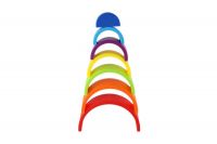 Věž/Pyramida duha barevná stohovací skládačka 7ks plast v krabičce 8x15x5cm 18m+ Teddies
