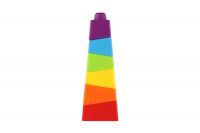 Věž/Pyramida šikmá barevná stohovací skládačka 6ks plast v krabičce 8x21x8cm 18m+ Teddies