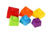 Věž/Pyramida šikmá barevná stohovací skládačka 6ks plast v krabičce 8x21x8cm 18m+ Teddies