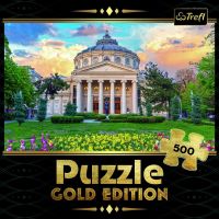Puzzle Rumunské Atheneum, Bukurešť, Rumunsko - Zlaté vydání 500 dílků 48x34cm v krabici 26x26x10cm Trefl