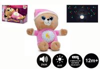 Medvídek Usínáček růžový plyš na baterie se světlem a zvukem v boxu Teddies