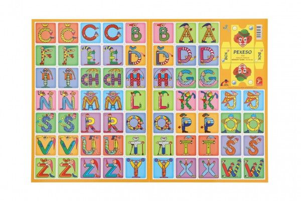 Pexeso Abeceda papírové společenská hra 32 obrázkových dvojic 21,5x31,5cm Akim