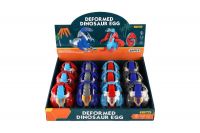 Dinosaurus/robot skládací vejce plast 11cm ve fólii 4 barvy 12ks v boxu Teddies