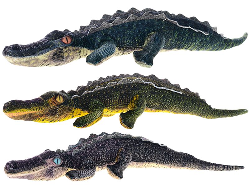 Krokodýl plyšový 52cm 3barvy 0m+ Mikro Trading