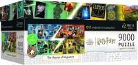 Puzzle Harry Potter Domy v Bradavicích 9000 dílků + plakát v krabici 45x24x21cm Trefl