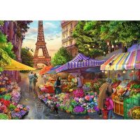 Puzzle Premium Plus - Čajový čas: Květinový trh, Paříž 1000 dílků 68,3x48cm v krabici 40x27x6cm Trefl