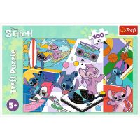 Puzzle Vzpomínky Lilo&Stitch 100 dílků 41x27,5cm v krabici 29x19x4cm Trefl