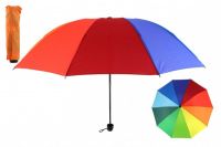 Deštník skládací barevný 25cm kov/látka v sáčku Teddies