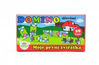 Domino Moje první zvířátka dřevo společenská hra 28ks v krabičce 17x9x3,5cm Teddies