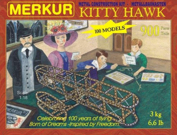 Stavebnice MERKUR Kitty Hawk 100 modelů 900ks v krabici Merkur Toys