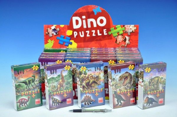 Puzzle Dinosauři 23,5x21,5cm 60 dílků + figurka asst 6 druhů v krabičce